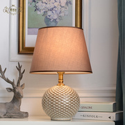 欧式古典奢华复古台灯美式卧室床头灯简约陶瓷布艺客厅装饰灯