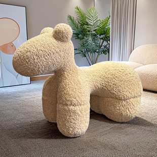 ponychair小马椅创意椅子小狗，椅动物凳，羊羔绒卡通造型网红儿童椅