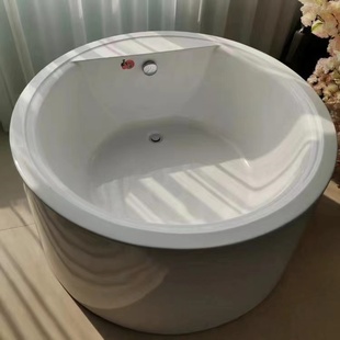 亚克力浴缸一体圆形独立式双人大浴盆，恒温按摩1.2米1.35米1.5米
