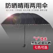 高档晴雨两用雨伞双人大号遮阳伞，太阳伞三折叠男女广告伞定制印字