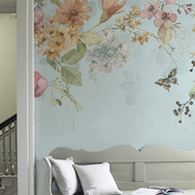 个性定制墙布壁画 花N朵蝴蝶 花团锦簇 卧室沙发走廊电视背景