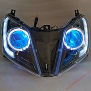 uy125摩托车改装升级led大灯双光透镜鱼眼，恶魔眼总成配件