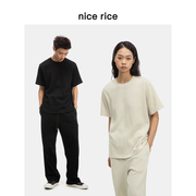 nice rice好饭 柔软宽松240G棉混纺针织T恤商场同款NFC02053