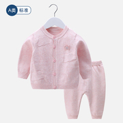 2023宝宝毛线衣(毛线衣)套装，针织开衫婴儿衣服，男女小童上衣精梳棉春秋外套