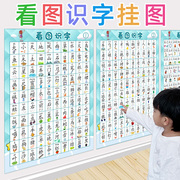 幼儿园识字表墙贴儿童看图识字挂图小孩宝宝启蒙早教认字生字汉字