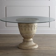 欧式法式餐桌椅组合美式雕花实木餐桌圆形，家用圆桌高端别墅家具