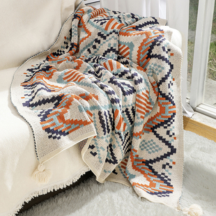 纳瓦霍日加厚针织婴儿波西米亚春季办公室卧室午睡空调毯沙发毛毯