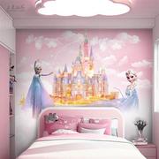 儿童房壁纸墙纸2023壁画公主女孩床头背景墙壁布卧室自粘墙布