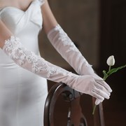 wg067婚纱手套超仙白色，优雅长款蕾丝，婚纱礼服晚宴新娘手套