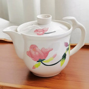 陶瓷小茶壶单茶具(单茶具，)盖碗精致茶杯女士，家用羊脂办公室泡茶套装一