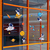 宇航员太空人星球玻璃贴纸幼儿园窗户装饰静电贴纸店铺橱窗贴画