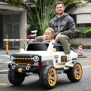 儿童电动车四轮四驱越野车双人，男女小孩遥控玩具汽车可坐大人童车
