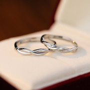 莫比乌斯环情侣对戒999纯银，男女素圈戒指，一对生日礼物送女友男友