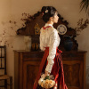 茵卡蕾原创改良汉服女新中式，红色马面裙敬酒服国风订婚套装春秋款