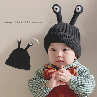 婴儿帽子秋冬韩版可爱超萌宝宝护耳，帽保暖婴童帽儿童针织毛线帽