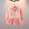 春季女童长袖两件套春装女宝宝小香风，套装1-2-3岁婴儿韩版衣服潮