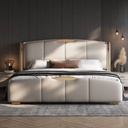 床轻奢现代简约风真皮，艺美式主卧室双人，2米意式高端大气婚床网红