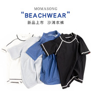momasong夏男童(夏男童)泳衣短袖，t恤儿童，休闲沙滩衣女童宝宝上衣泳装