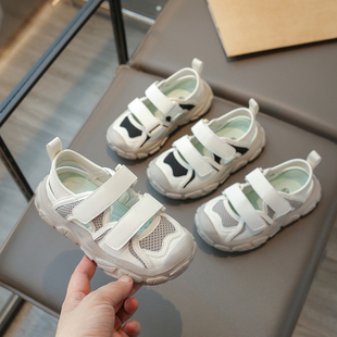 儿童运动凉鞋女童框子鞋，2024夏季中大童包头男童镂空透气网鞋