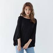 夏季韩版女装宽松莫代尔短袖t恤薄款显瘦上衣，胖mm蝙蝠袖大码体恤