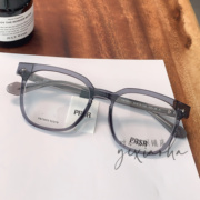 帕莎黑色眼镜框板材素颜配度数防蓝光，透明近视镜架女pb75003
