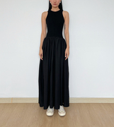 HIGHLIFE夏季欧美小众设计暗黑修身显瘦高个子背心连衣裙长裙