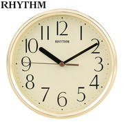 rhythm日本丽声挂钟静音圆形石英，小型餐厅卧室桌面简约时尚cmg890