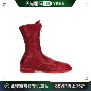 香港直邮Guidi古蒂女士靴子酒红色经典休闲拉链开合气质简约百搭