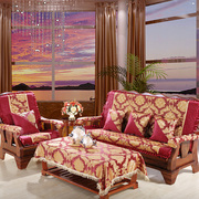 实木中式红木沙发垫带靠背，冬季加厚通用防滑木椅，春秋椅联邦椅套罩