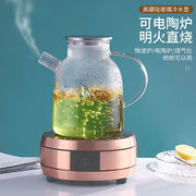 玻璃茶壶水果花茶壶耐高温家用烧水壶，带过滤泡茶壶煮茶壶茶具套装