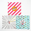 日式萌系搞怪小动物饭团包装纸 小兔熊猫小鸡糖果点心包装用纸3张
