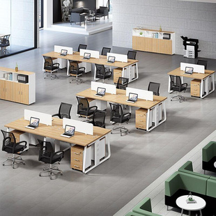 职员办公桌简约现代4人位6人位办公室家用双人员工屏风桌椅组合