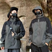 户外冲锋衣三合一层秋季款服两件套女软壳防风登山服套装