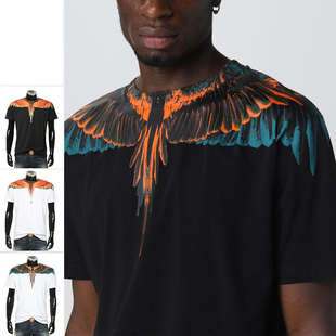 Marcelo Burlon MB男士时尚潮牌彩色翅膀短袖T恤CMAA018F22JER001