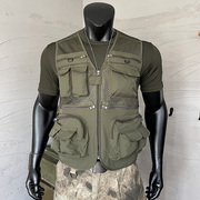 军迷服装夏季登山背心马甲男多口袋户外战术单网马甲工装战术外套