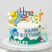 卡通森系恐龙系列软胶插件侏罗纪，主题男孩生日蛋糕，甜品台装饰插牌