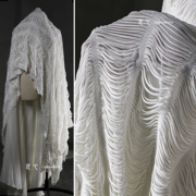 白色剪纸双层针织布弹力柔软创意打底裙子外套毛衣服装设计师面料