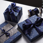 加厚蓝色礼物包装纸大尺寸男生，生日礼盒纸圣诞礼物纸高档商务