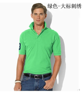 夏季男士polo衫短袖，t恤翻领纯棉商务，休闲大马标绣美式高尔夫男装