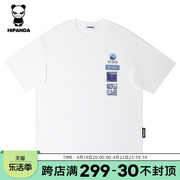 hipanda你好熊猫潮流个性设计短袖t恤2024夏季男生，高级感短t