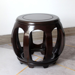 中式圆凳古典黑檀色圆形矮凳子