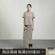 女性日记原创设计 夏季系列 空气棉不规则复古文艺T恤上衣612402T
