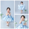 2023年蓝色公主裙女童礼服，蓬蓬走秀洋气，小女孩儿童摄影服装