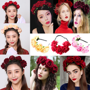 新玫瑰(新玫瑰)发箍花朵，发箍森系超仙女发饰，网红头箍新娘礼服写真拍照花环