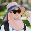 帽子女夏季防紫外线太阳帽户外登山防晒帽出游遮脸面罩大檐遮阳帽