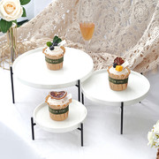 陶瓷高脚蛋糕盘点心托盘甜品，台展示架糕点纸杯，慕斯面包户外婚礼