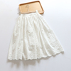  小花刺绣半身裙女奶白色裙子日本森系文艺有内衬夏季