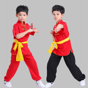 儿童武术服装练功服中国风，长短袖武道馆幼儿园演出比赛训练服