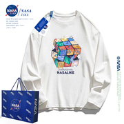 NASA联名魔方儿童装长袖T恤秋季纯棉上衣潮男童女童中大童亲子装