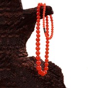 天然南红玛瑙料樱桃红塔链，玉石毛衣链子长项链本命年新年红手串